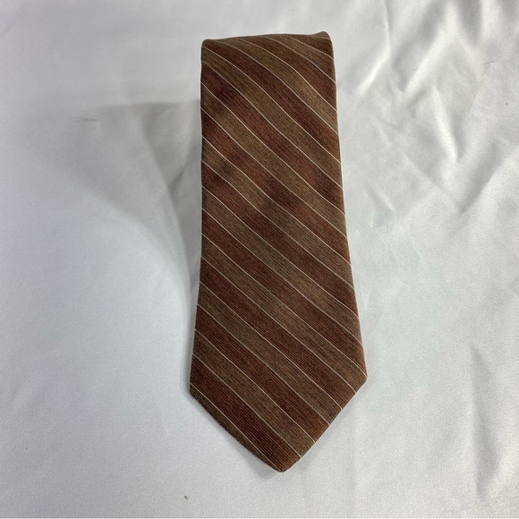 Dillard’s for Dillard’s Men’s Vintage Brown Striped Tie - Picture 2 of 8